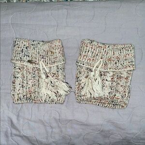 C.C. Multicolor Knit Boot Cuffs with Tassels